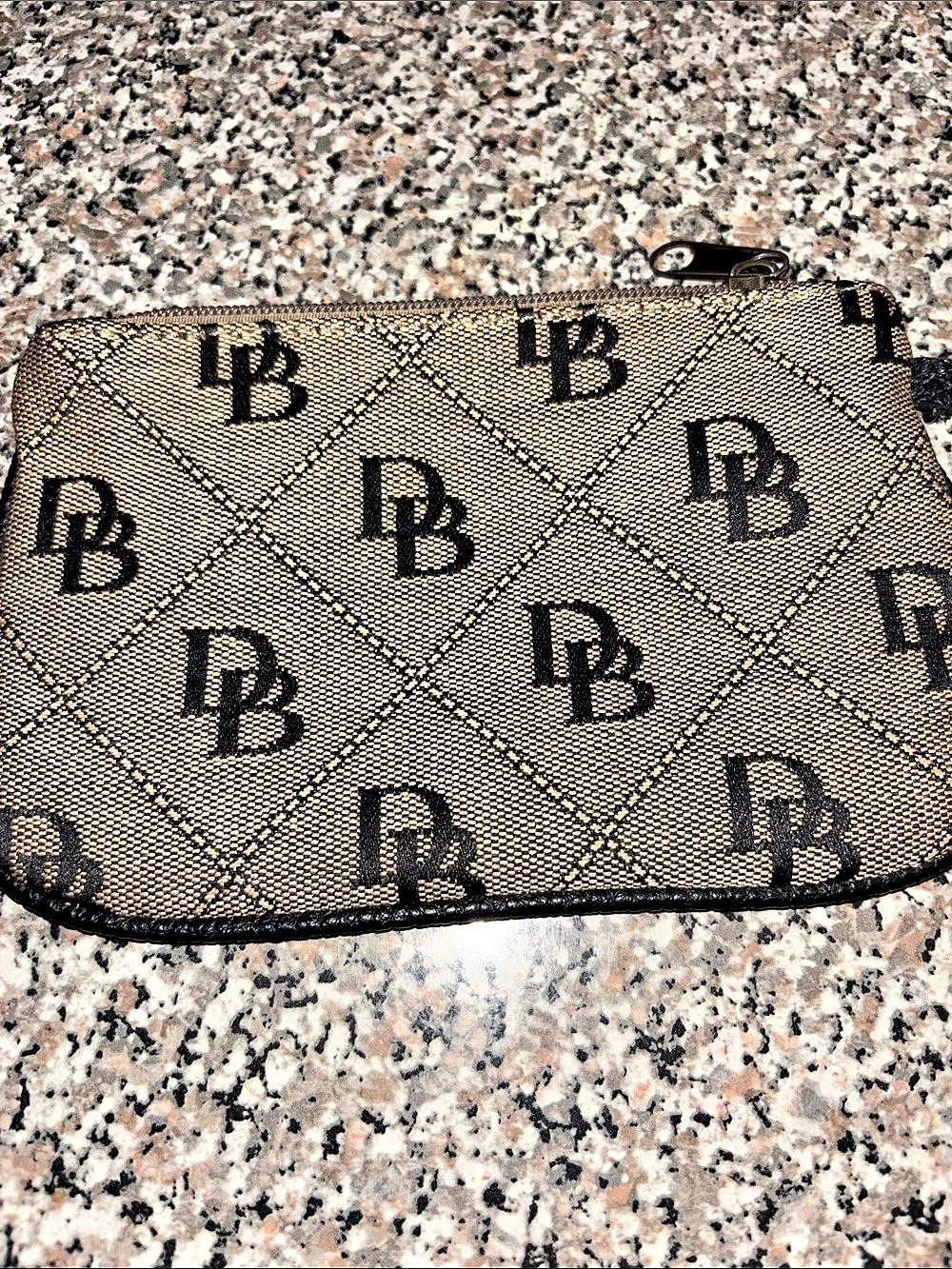 Burberry Monogram Cosmetic Pouch in Brown & Black